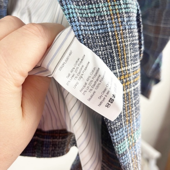 Veronica Beard Martel Dickey Cotton Linen Blend Plaid Dickey Jacket Blazer 2 - Picture 6 of 6